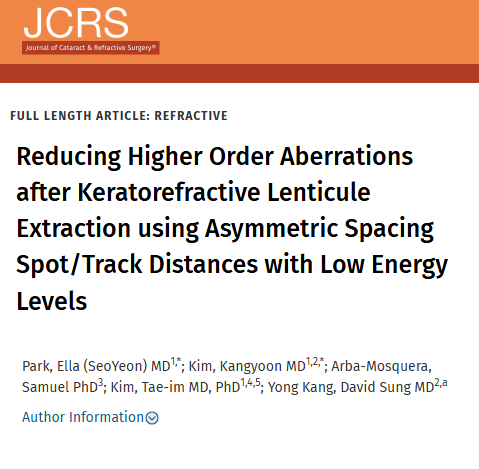 SCI 논문_스마일 新 레이저 배열법 JCRS 등재